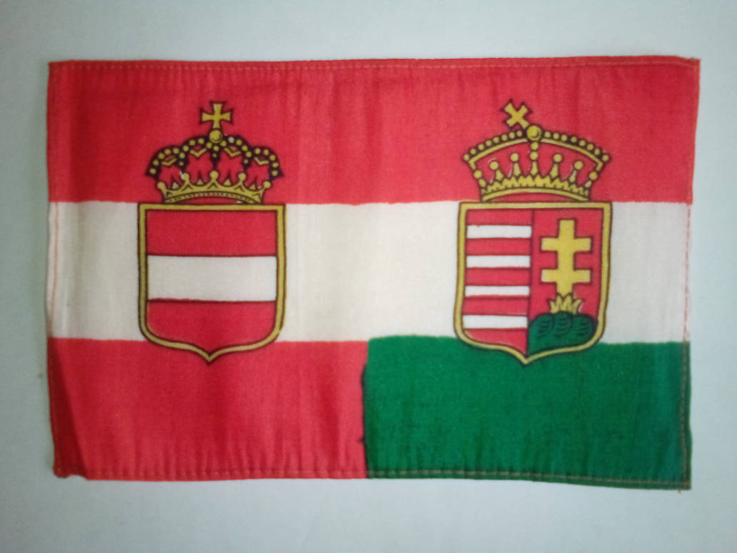 Antique Austria-Hungary Silk Miniature Merchant Ensign, early 1900s era