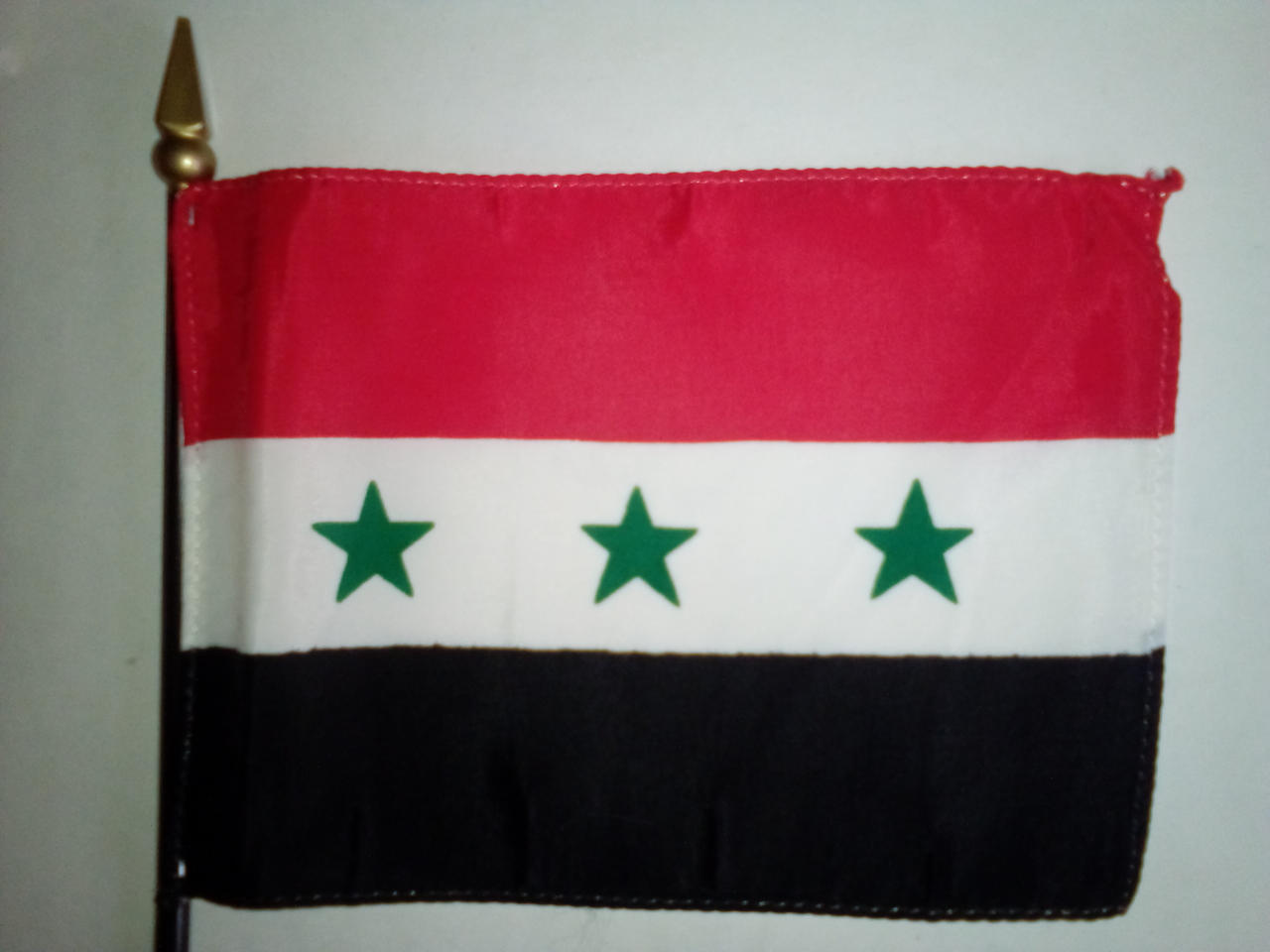 Vintage miniature flag of Ba'athist Iraq, 1968-1991