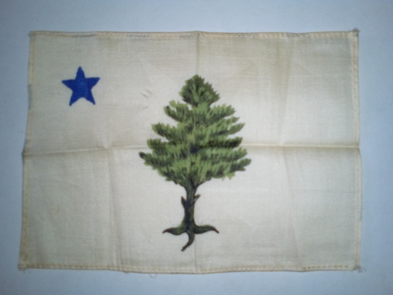 Small unmounted flag of Maine, 1901-1909 era